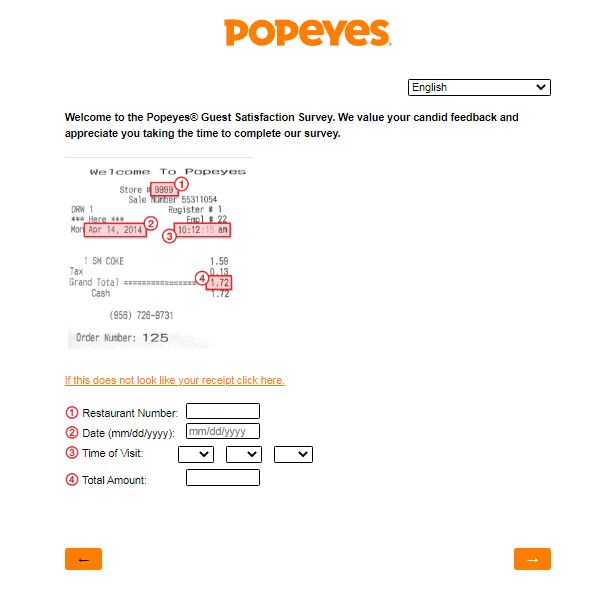 tellpopeyes.com survey